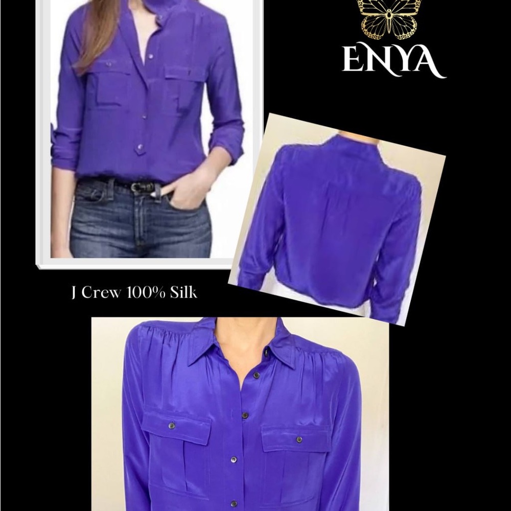 J. Crew Women's Purple Silk Top (Previously loved)